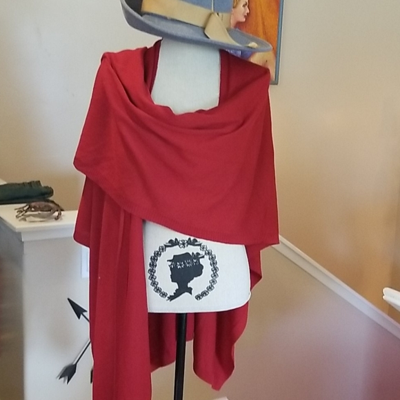 Chico's Accessories - CHICOS Red Brick Poncho WRAP Shawl SWEATER OS NWT